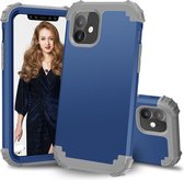 Voor iPhone 11 PC + siliconen driedelige anti-drop mobiele telefoon beschermende Bback Cover (blauw)