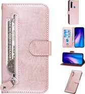 Voor Geschikt voor Xiaomi Redmi Note 8 Fashion Calf Texture Zipper Horizontal Flip PU Leather Case, with Holder & Card Slots & Wallet (Rose Gold)