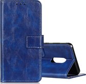 Voor xiaomi redmi k30 retro gek paard textuur horizontale flip lederen case met houder & kaartsleuven & fotolijst & portemonnee (blauw)