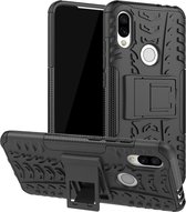 Tire Texture TPU + PC schokbestendige beschermhoes voor Xiaomi Redmi 7, met houder (zwart)