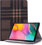 Geruite textuur horizontale flip lederen tas voor Galaxy Tab S5e 10.5 T720 / T725, met houder en kaartsleuven en portemonnee (koffie)