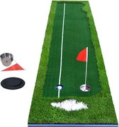 Let op type!! PGM Golf vier kleuren Putting Mat Push-Rod Trainer  grootte: 50x300cm (groen)
