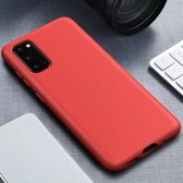 Voor Galaxy S20 matte textuur tarwestro beschermhoes (rood)