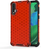 Shockproof Honeycomb PC + TPU Case voor Huawei Nova 5 / Nova 5 Pro (rood)