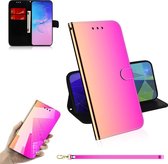 Voor Galaxy S10 Lite / A91 Lmitated Mirror Surface Horizontale Flip Leather Case met houder & kaartsleuven & Wallet & Lanyard (kleurverloop)