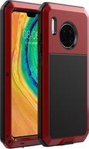 Voor Huawei Mate 30 schokbestendig waterdicht siliconen + metalen beschermhoes (rood)