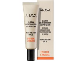 AHAVA CC Cream Kleurcorrectie - Egaliseert & Beschermt | SPF-30 Zonbescherming | Dagcrème voor Alle Huidtypen | Hydraterende Gezichtscrème voor mannen & vrouwen | Moisturizer voor een droge huid & gezicht - 30ml