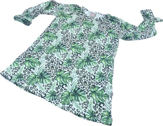 tinymoon Filles Dress Soft Nature Leaves Leopard – modèle Flare – Taille 86/92