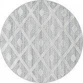 Modern laagpolig vloerkleed Pisa - grijs 4707 - rond - 120x120 cm