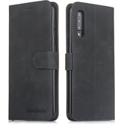 Voor Galaxy A50 Diaobaolee Pure Fresh Texture Horizontaal Flip Leren Case, met Houder & Kaartsleuf & Portemonnee & Fotolijst (Zwart)