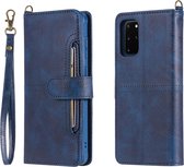 Voor Galaxy S20 Plus multifunctionele afneembare magnetische horizontale flip lederen tas met kaartsleuven en houder en portemonnee (blauw)