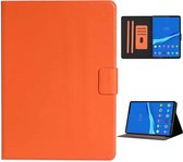 Voor lenovo tab m10 plus effen kleur horizontale flip lederen tas met kaartsleuven en houder en slaap / wekfunctie (oranje)