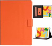 Voor iPad Mini 2019/4/3/2/1 effen kleur horizontale flip lederen tas met kaartsleuven en houder & slaap / wekfunctie (oranje)