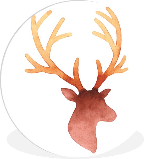 Illustration aquarelle d'une assiette en plastique cerf Wall Circle Wall 60 cm - impression photo sur cercle mural / cercle vivant (décoration murale)