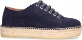 Van Dalen  - Espadrille Veterschoen Suede - Blue - 37