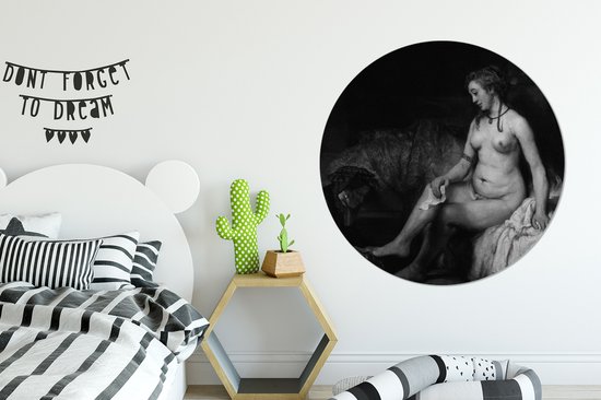 WallCircle - Wandcirkel ⌀ 150 - Bathseba met de brief van koning David - Rembrandt van Rijn - Ronde schilderijen woonkamer - Wandbord rond - Muurdecoratie cirkel - Kamer decoratie binnen - Wanddecoratie muurcirkel - Woonaccessoires