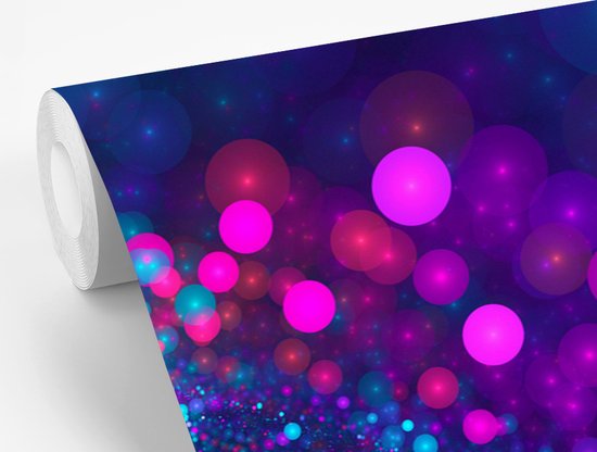 Géométrie pourpre avec des lumières fotobehang