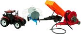 Tractorset frictie met 3 aanhangers 37cm