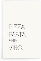 Walljar - Pizza Pasta And Vino - Muurdecoratie - Poster