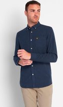 Lyle & Scott Men Brushed Herringbone Shirt Blauw