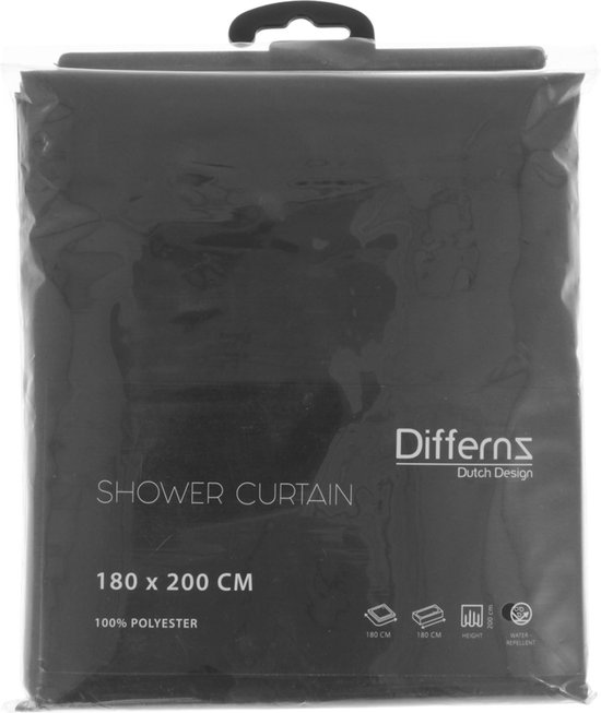 Differnz Douchegordijn Color 180 x 200 cm Verzwaard 100