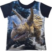 S&C dinosaurus t-shirt - Dino shirt - Triceratops - donkerblauw - maat 98/104 (4)