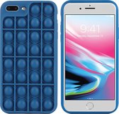 iMoshion Pop It Fidget Toy - Pop It hoesje voor de iPhone 8 Plus / 7 Plus - Donkerblauw