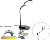 QAZQA joni - Design LED Dimbare Tafellamp  met Dimmer - 1 lichts - H 380 mm - Zwart -  Woonkamer | Slaapkamer | Keuken