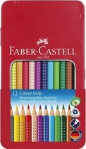 Crayon de couleur Faber-Castell GRIP étui en métal a 12 pièces