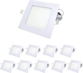 LED Paneel Downlight 6W Slim Vierkant WIT (pak van 10) - Wit licht - Overig - wit - Pack de 10 - Wit Neutre 4000K - 5500K - SILUMEN