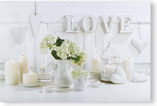 Art for the Home - Canvas LED - Hearts & Love - 60x90 cm