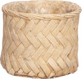 Bloempot voor Binnen en Buiten - Plantenbak - Plantenpot - Largo Beige - 13,5x13,5xh11,5cm - Rond Cement