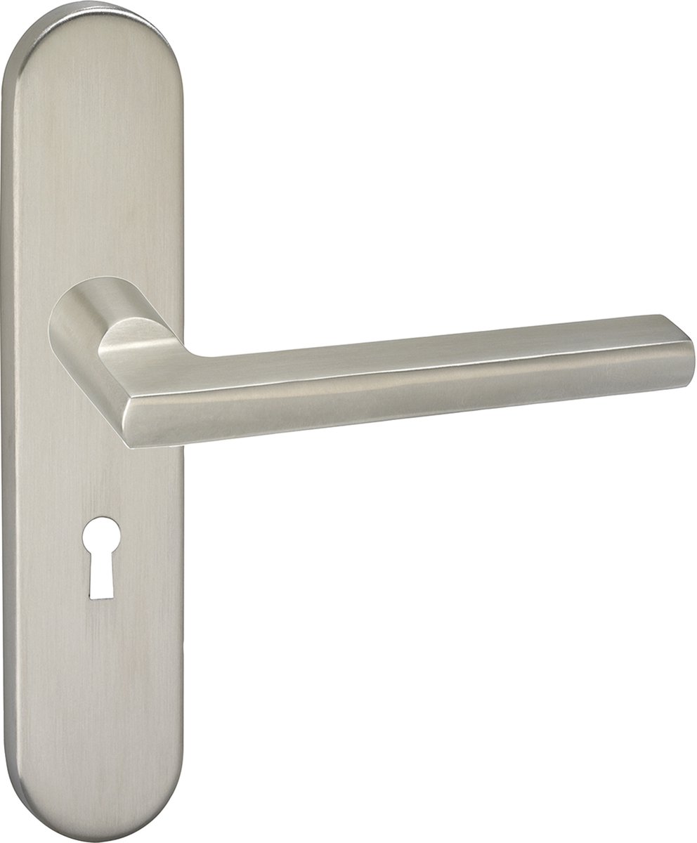 Impresso Kirby Deurklink – Deurbeslag – Ovaal – Deurschild met Sleutelgat – Zilver