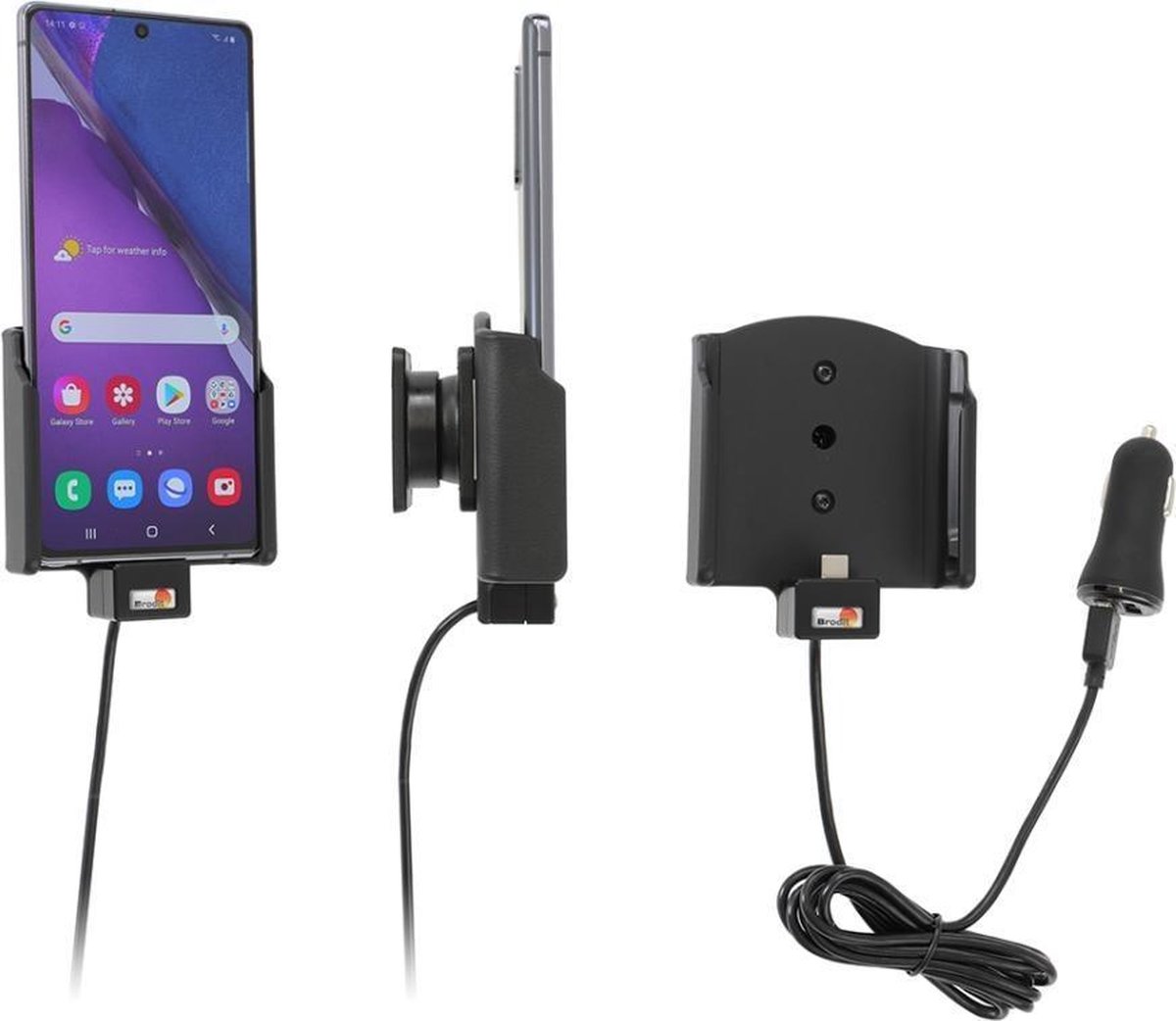 Brodit houder geschikt voor Samsung Galaxy Note 20 5G Actieve houder met 12V Sig-plug