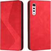 Voor LG Velvet 2 Pro Skin Feel Magnetic S-type Effen Kleur Horizontale Flip Lederen Case met Houder & Kaartsleuf & Portemonnee (Rood)