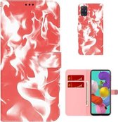 Voor Samsung Galaxy A71 4G Cloud Fog Pattern Horizontal Flip Leather Case met Houder & Card Slot & Wallet (Rood)