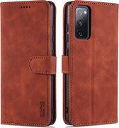 Voor Samsung Galaxy S20 FE AZNS Huid Voelen Kalf Textuur Horizontale Flip Leather Case met Kaartsleuven & Houder & Portemonnee (Bruin)