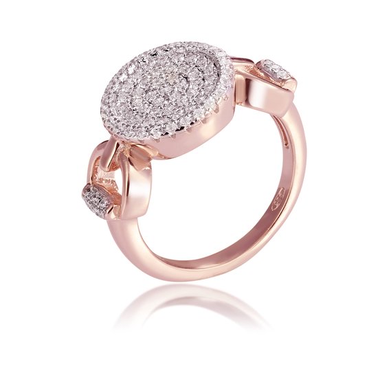 Orphelia ZR-7420/56 - Bague Cercles Pavé - Argent 925 Rosé - Zircone - Taille 56