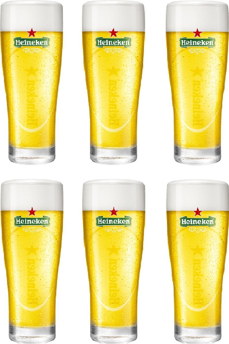 typist Voorwoord Bedreven Heineken Ellipse Bierglas - 0.25 l - 6 stuks | bol.com
