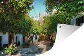 Muurdecoratie Sevilla - Boom - Wit - 180x120 cm - Tuinposter - Tuindoek - Buitenposter