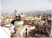 Muurdecoratie buiten Het uitzicht over Palermo - 160x120 cm - Tuindoek - Buitenposter