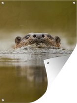 Tuin decoratie Otter zwemt - 30x40 cm - Tuindoek - Buitenposter