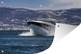 Speedboat glisse sur l'affiche de jardin aquatique 180x120 cm - Toile de jardin / Toile d'extérieur / Peintures d'extérieur (décoration de jardin) XXL / Groot format!