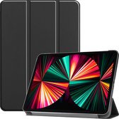 Hoes Geschikt voor iPad Pro 2021 (12,9 inch) Hoes Luxe Hoesje Book Case - Hoesje Geschikt voor iPad Pro 12,9 inch (2021) Hoes Cover - Zwart