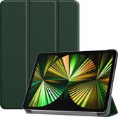 iPad Pro 2021 Hoes (12.9 inch) Book Case Hoesje Hard Cover - Donker Groen