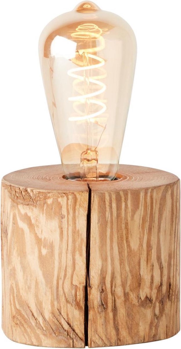 Brilliant tafellamp Trabo hout 10cm E27 25W