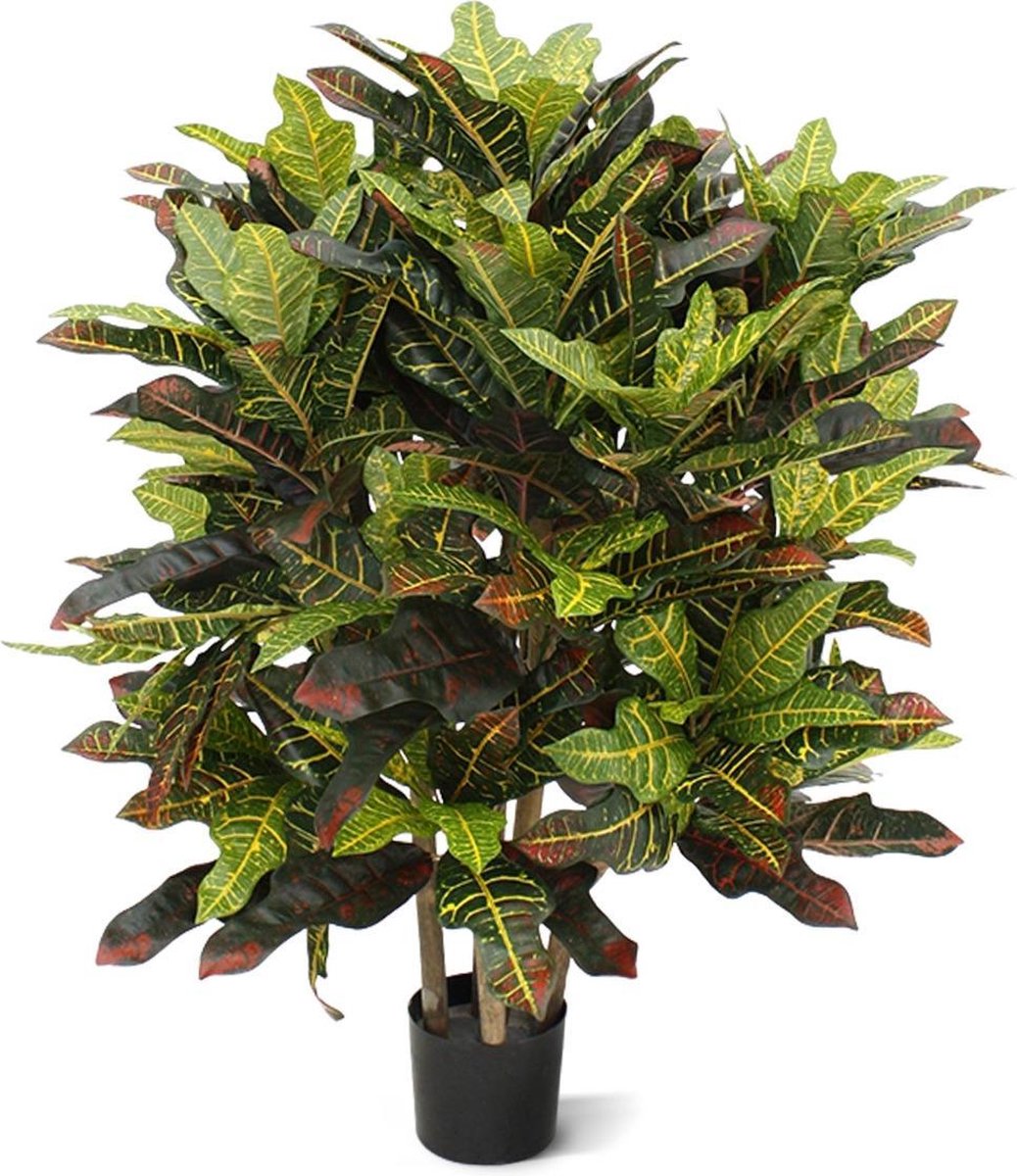 maxifleur Kunstplanten Croton deluxe XL kunstplant 90cm Groen