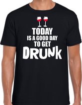 Zwart fun t-shirt good day to get drunk  - heren -  Drank / festival shirt / outfit / kleding L