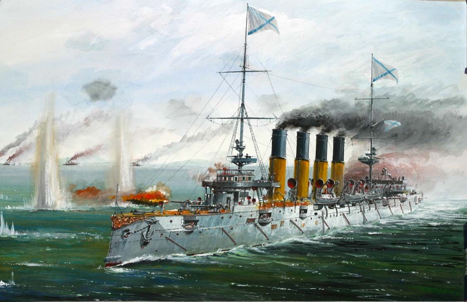 Modelbouwkit Russische Kruiser Varyag 1:350
