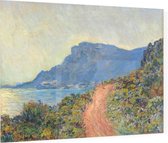 La Corniche bij Monaco, Claude Monet - Foto op Plexiglas - 80 x 60 cm